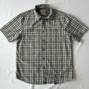 Outdoor Life Green and Gray Plaid Button Down Shirt